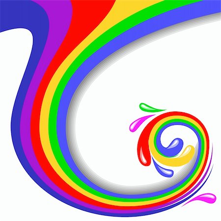 Rainbow swirl on white background, full scalable vector graphic included Eps v8 and 300 dpi JPG. Stock Photo - Budget Royalty-Free & Subscription, Code: 400-04705950