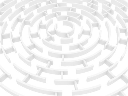 simsearch:400-04611529,k - Circular 3d maze of white color Photographie de stock - Aubaine LD & Abonnement, Code: 400-04706001