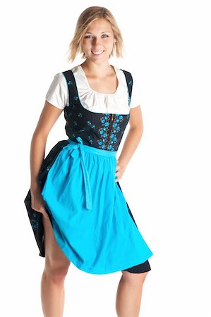 skin back dress - young woman standing with a bavarian dress Stock Photo - Budget Royalty-Free & Subscription, Code: 400-04706083