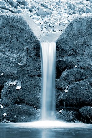 simsearch:400-05305985,k - Small waterfall at a spring, toned image Stock Photo - Budget Royalty-Free & Subscription, Code: 400-04706220