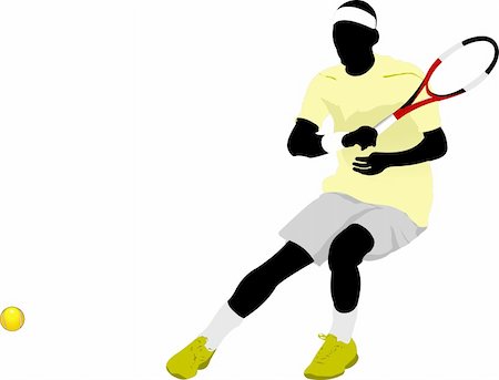 simsearch:400-07758215,k - Tennis player. Colored Vector illustration for designers Fotografie stock - Microstock e Abbonamento, Codice: 400-04706386