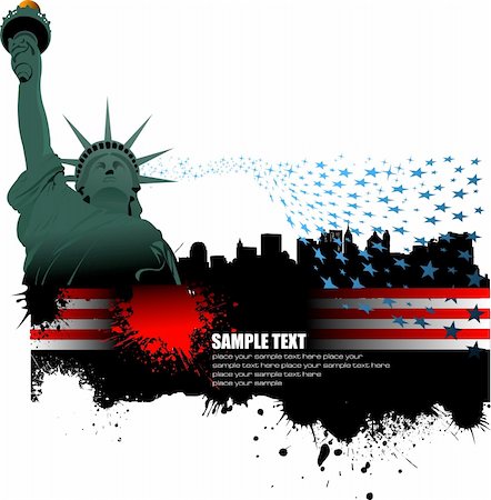 flag waving with statue of liberty - 4th July ? Independence day of United States of America. Poster for  graphic designers Stock Photo - Budget Royalty-Free & Subscription, Code: 400-04706424