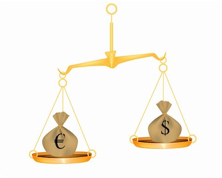 debt scales - Illustration of the golden scales with sacks on it Stock Photo - Budget Royalty-Free & Subscription, Code: 400-04706494