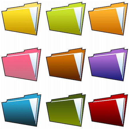 red and blue folder icon - An image of a folder set. Stock Photo - Budget Royalty-Free & Subscription, Code: 400-04706704