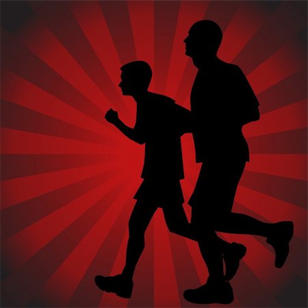 An image of father and son who are running together. Stock Photo - Budget Royalty-Free & Subscription, Code: 400-04706707