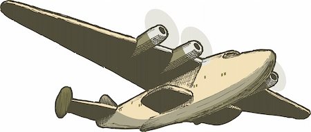 Pen and ink style illustration of a B314 Boeing Clipper sea plane. Foto de stock - Super Valor sin royalties y Suscripción, Código: 400-04706738