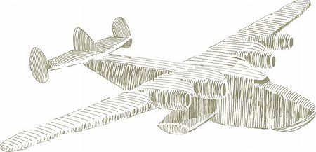 Pen and ink style illustration of a Pan Am Clipper float plane. Foto de stock - Super Valor sin royalties y Suscripción, Código: 400-04706740