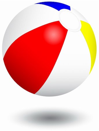 Vector illustration of an inflatable beach ball. This vector object are isolated. Ball colors and transparent background are easy to adjust. Fotografie stock - Microstock e Abbonamento, Codice: 400-04706970