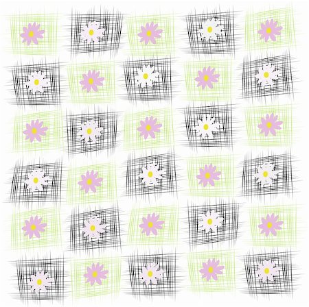 penzurova (artist) - Black and green squares with flower, vector, illustration Foto de stock - Super Valor sin royalties y Suscripción, Código: 400-04707063