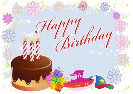 parties boats - Happy Birthday Colorful Illustration in Vector Stock Photo - Budget Royalty-Free & Subscription, Code: 400-04707204