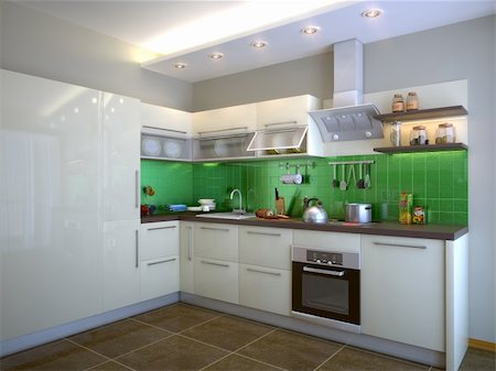 a modern 3d cook room Stock Photo - Budget Royalty-Free & Subscription, Code: 400-04707277