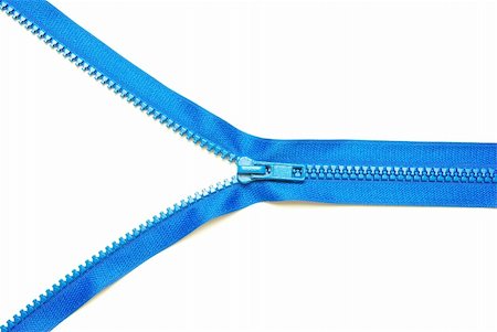 Unzipped blue metal zipper on white background Photographie de stock - Aubaine LD & Abonnement, Code: 400-04707724