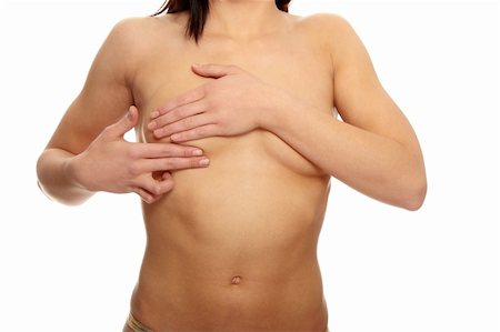 simsearch:400-07745360,k - Breast cancer - Woman holding her breast Photographie de stock - Aubaine LD & Abonnement, Code: 400-04708078
