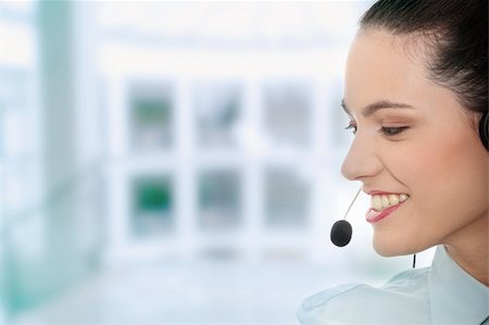 simsearch:400-08293929,k - Call center woman with headset. Stock Photo - Budget Royalty-Free & Subscription, Code: 400-04708390