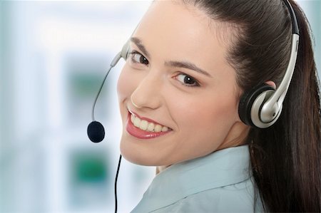 simsearch:400-08293929,k - Call center woman with headset. Stock Photo - Budget Royalty-Free & Subscription, Code: 400-04708391