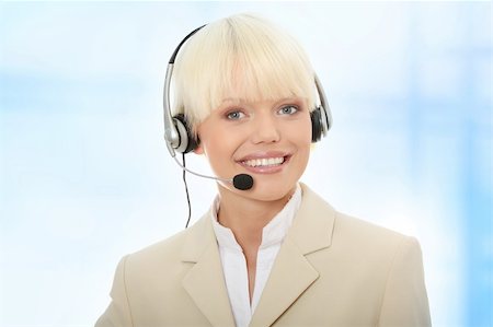 simsearch:400-08293929,k - Call center woman with headset. Over abstract blue background Stock Photo - Budget Royalty-Free & Subscription, Code: 400-04708442