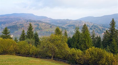simsearch:400-05730584,k - beautiful autumn mountain and small village on mountainside (Carpathian. Ukraine) Stock Photo - Budget Royalty-Free & Subscription, Code: 400-04708821