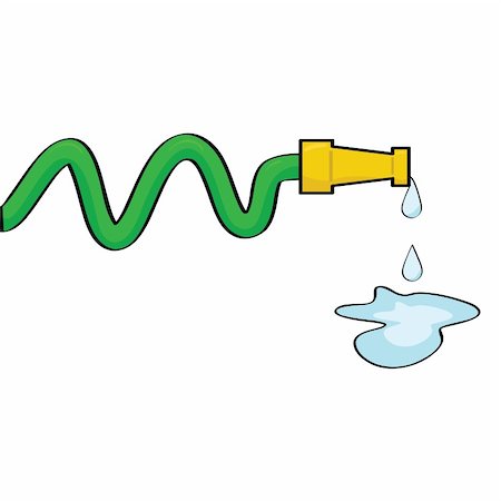 Cartoon illustration of a hose dripping some water Stock Photo - Budget Royalty-Free & Subscription, Code: 400-04708913