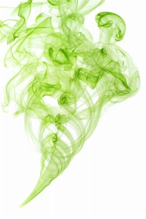 simsearch:400-04709089,k - Green smoke isolated on white background Foto de stock - Super Valor sin royalties y Suscripción, Código: 400-04709093