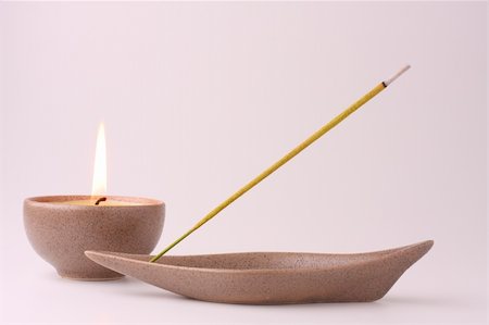 simsearch:400-05326817,k - candle and incense stick in pastel shades Stock Photo - Budget Royalty-Free & Subscription, Code: 400-04709105