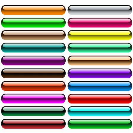 simsearch:400-04177289,k - Shiny gel web buttons. Set of 20 assorted colors. Isolated on white. Stock Photo - Budget Royalty-Free & Subscription, Code: 400-04709387