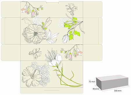 flower packaging design - Gift box with flowers Stock Photo - Budget Royalty-Free & Subscription, Code: 400-04709545