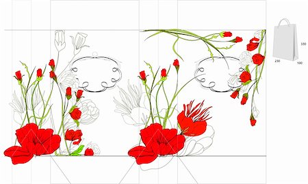 simsearch:400-04698000,k - Decorative bag with red flowers Fotografie stock - Microstock e Abbonamento, Codice: 400-04709859