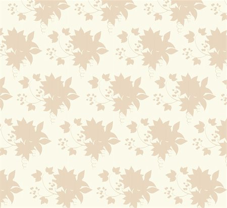 simsearch:400-05236333,k - drawing of leaves pattern in a beige background Foto de stock - Super Valor sin royalties y Suscripción, Código: 400-04700212