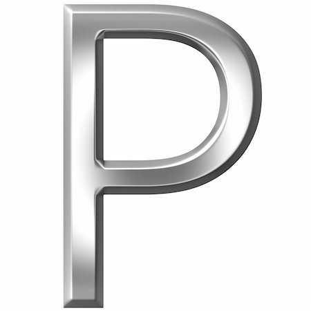 simsearch:400-05337866,k - 3d silver letter P isolated in white Stock Photo - Budget Royalty-Free & Subscription, Code: 400-04700615