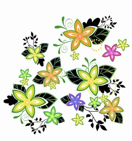 simsearch:400-04697736,k - illustration drawing of some beautiful colourful flowers Photographie de stock - Aubaine LD & Abonnement, Code: 400-04700654