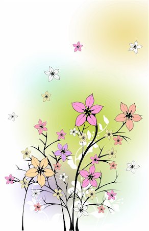 simsearch:400-04696103,k - drawing of beautiful flower in a colourful background Foto de stock - Super Valor sin royalties y Suscripción, Código: 400-04700655