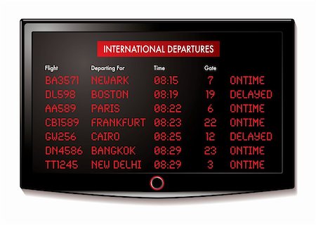 airport lcd display for departure times and destinations Stock Photo - Budget Royalty-Free & Subscription, Code: 400-04700706