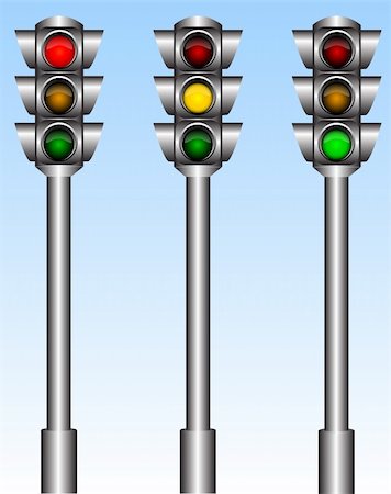 simsearch:400-04233860,k - Illustration of the urban traffic lights with different lights Foto de stock - Super Valor sin royalties y Suscripción, Código: 400-04700847