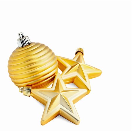 simsearch:400-07123692,k - Christmas ball and stars  with clipping path Stock Photo - Budget Royalty-Free & Subscription, Code: 400-04701198