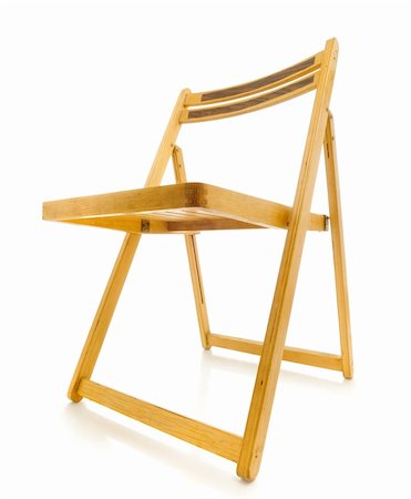 simsearch:700-02833229,k - Wood chair isolated over white Foto de stock - Royalty-Free Super Valor e Assinatura, Número: 400-04701253