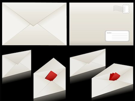 posta in uscita - Set of sample white envelopes Fotografie stock - Microstock e Abbonamento, Codice: 400-04701824