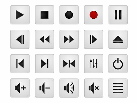 pause button - Set of vector player buttons Stock Photo - Budget Royalty-Free & Subscription, Code: 400-04701858