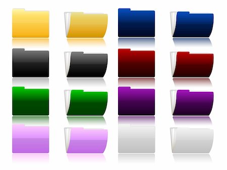 red and blue folder icon - Set of vector folders Stock Photo - Budget Royalty-Free & Subscription, Code: 400-04701873
