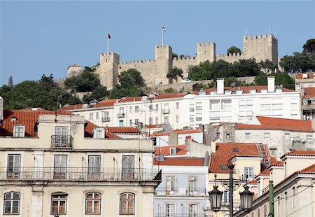 Castle of Sao Jorge overlooking Lisbon, Portugal Stock Photo - Budget Royalty-Free & Subscription, Code: 400-04702157