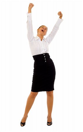 feedough (artist) - Pretty joyous business woman celebrating success over white background Photographie de stock - Aubaine LD & Abonnement, Code: 400-04702870