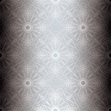 Silver floral abstract seamless background with repeat tile pattern Stock Photo - Budget Royalty-Free & Subscription, Code: 400-04702891