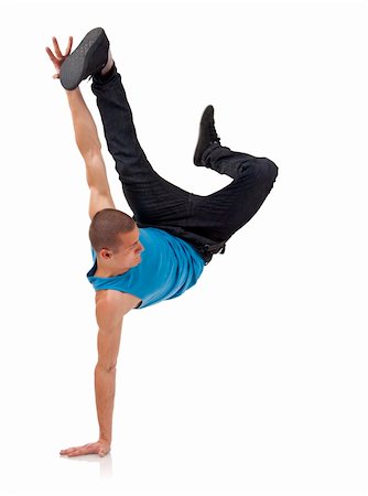 simsearch:400-04132446,k - stylish and cool breakdance style dancer posing on a white background Stock Photo - Budget Royalty-Free & Subscription, Code: 400-04702917