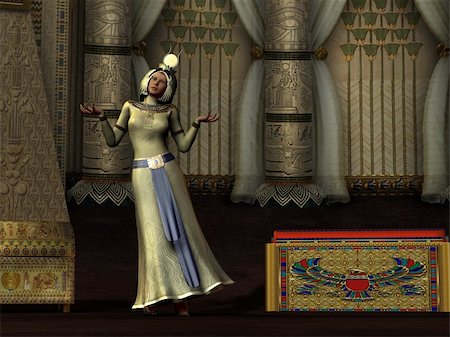 An Egyptian queen dances for the pharaoh in her palace chambers. Stock Photo - Budget Royalty-Free & Subscription, Code: 400-04703190