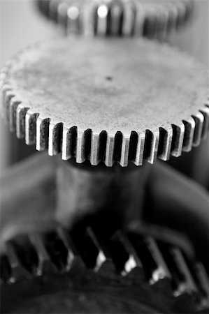 simsearch:400-04792768,k - Black and white gear macro detail as a teamwork metaphor concept Foto de stock - Royalty-Free Super Valor e Assinatura, Número: 400-04703940