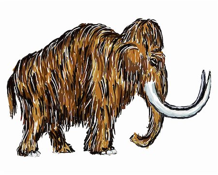 simsearch:400-03913382,k - painted mammoth on white background Stock Photo - Budget Royalty-Free & Subscription, Code: 400-04714129