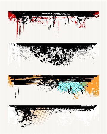 simsearch:400-08491831,k - Set of grunge edges. Vector illustration in different color. Stock Photo - Budget Royalty-Free & Subscription, Code: 400-04714164