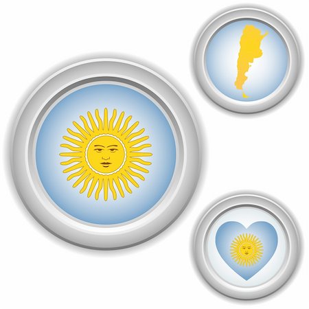simsearch:400-05329186,k - Vector - Argentina Buttons with heart, map and flag Stock Photo - Budget Royalty-Free & Subscription, Code: 400-04714168