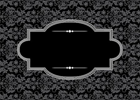 Repeating pattern and ornate frame. Easy to edit. Seamless swatch included. Stock Photo - Budget Royalty-Free & Subscription, Code: 400-04714495
