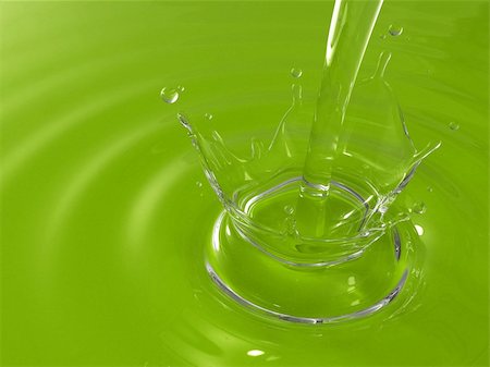 High quality 3D render of pouring water creating ripples and splashing Stock Photo - Budget Royalty-Free & Subscription, Code: 400-04714730