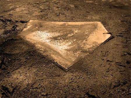 Home plate on baseball field with copy space Stock Photo - Budget Royalty-Free & Subscription, Code: 400-04714898